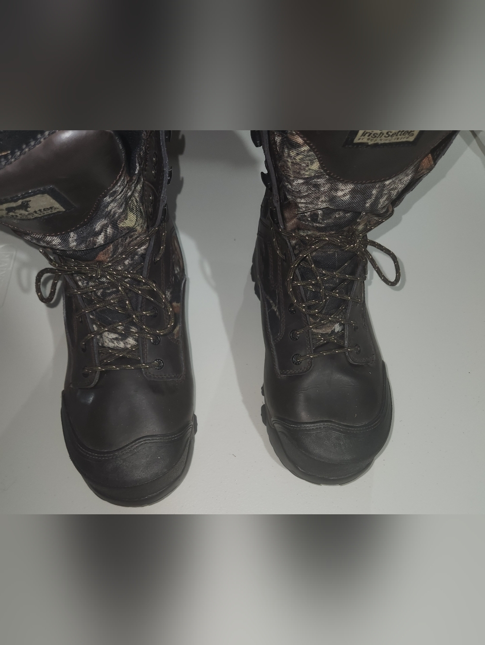 ‼️OFFERS‼️Irish Setter Camo Leather Waterproof Hunting Boots 800 Gram Size 11.5 - Picture 5 of 11